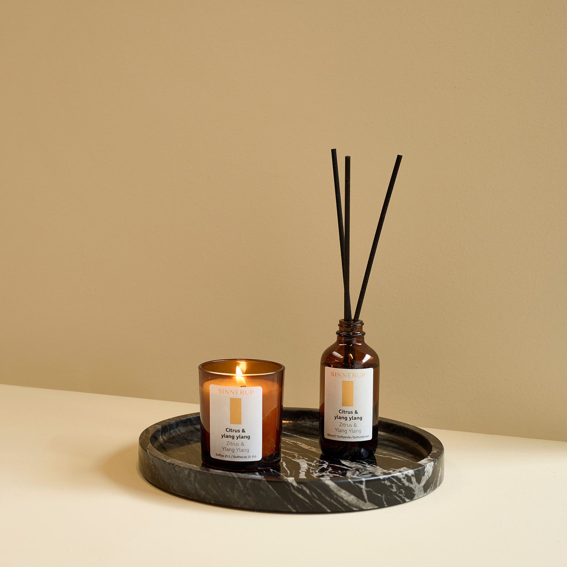 Marble II rundes Marmortablett